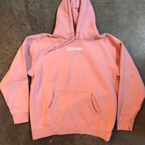 Pink Glossier hoodie sweatshirt L